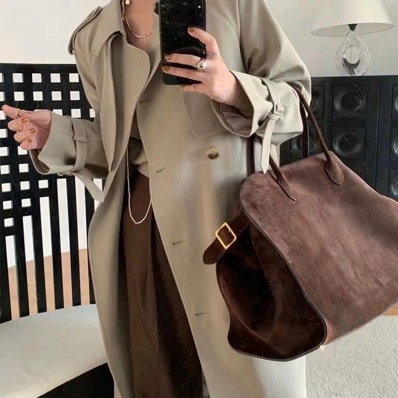 Women Genuine Leather Shoulder Bag Handbag Margaux 15 Large Leather Tote Bag Suede