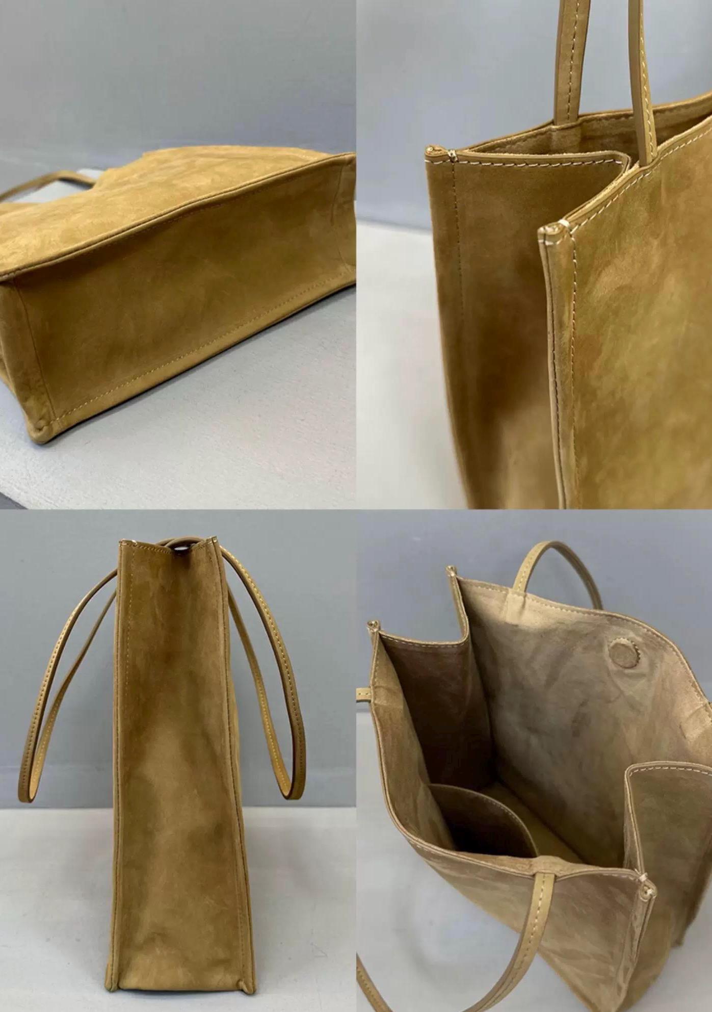 Lambskin To Go Tote – Lightweight Minimalist Shoulder & Handbag Suede