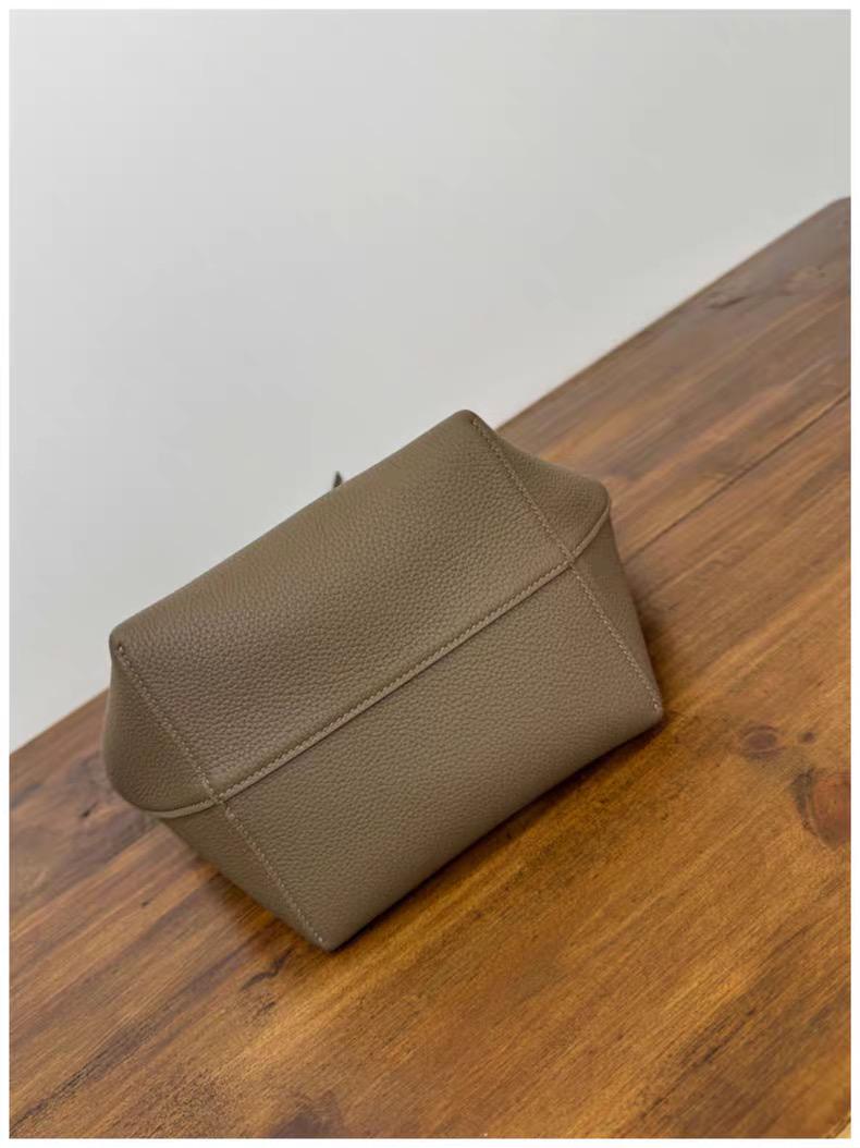 Genuine TOGO Leather Bucket Bag Taupe