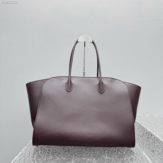 Genuine Leather Tote Bag Marlo 17 – Chocolate Smooth Napa Leather