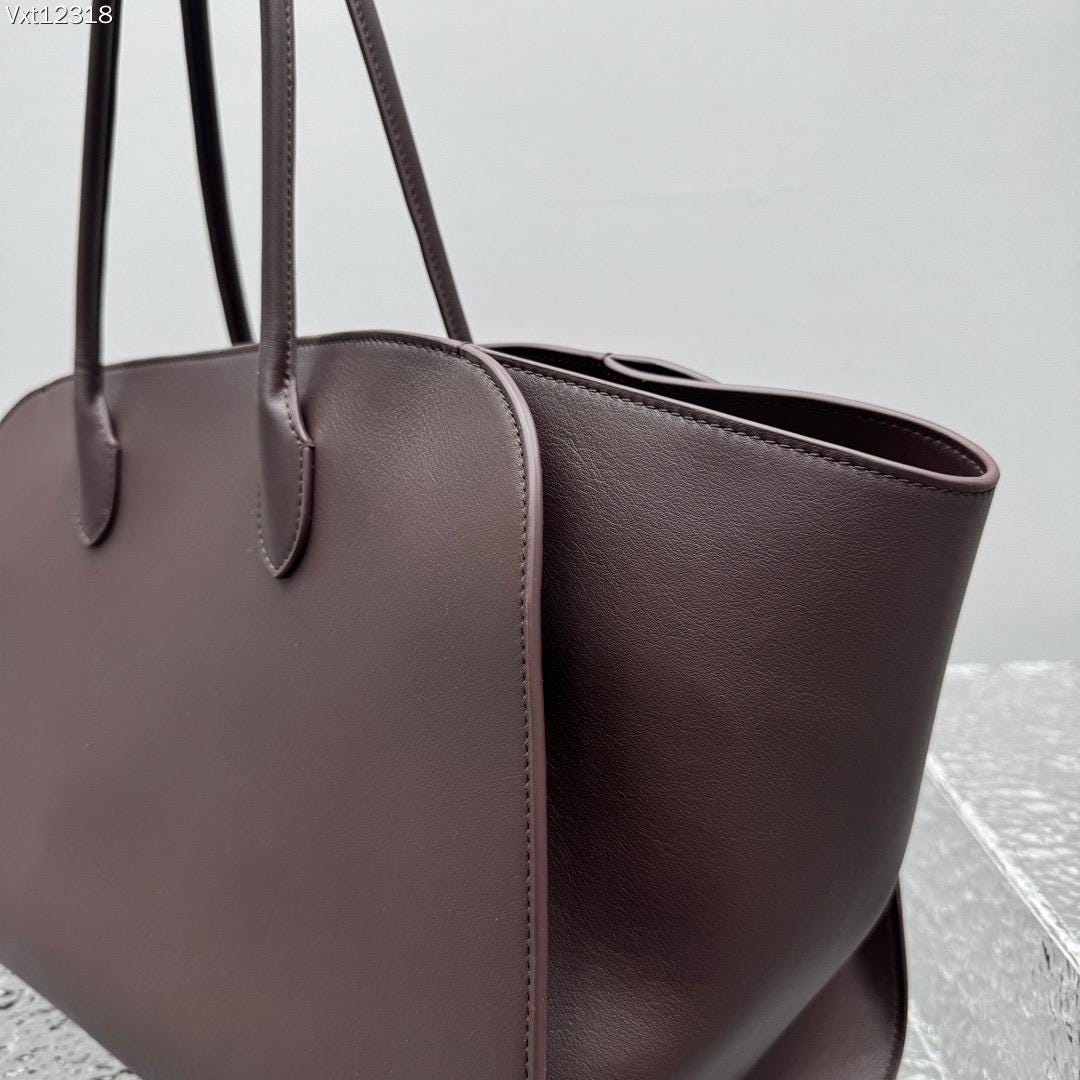 Genuine Leather Tote Bag Marlo 17 – Chocolate Smooth Napa Leather