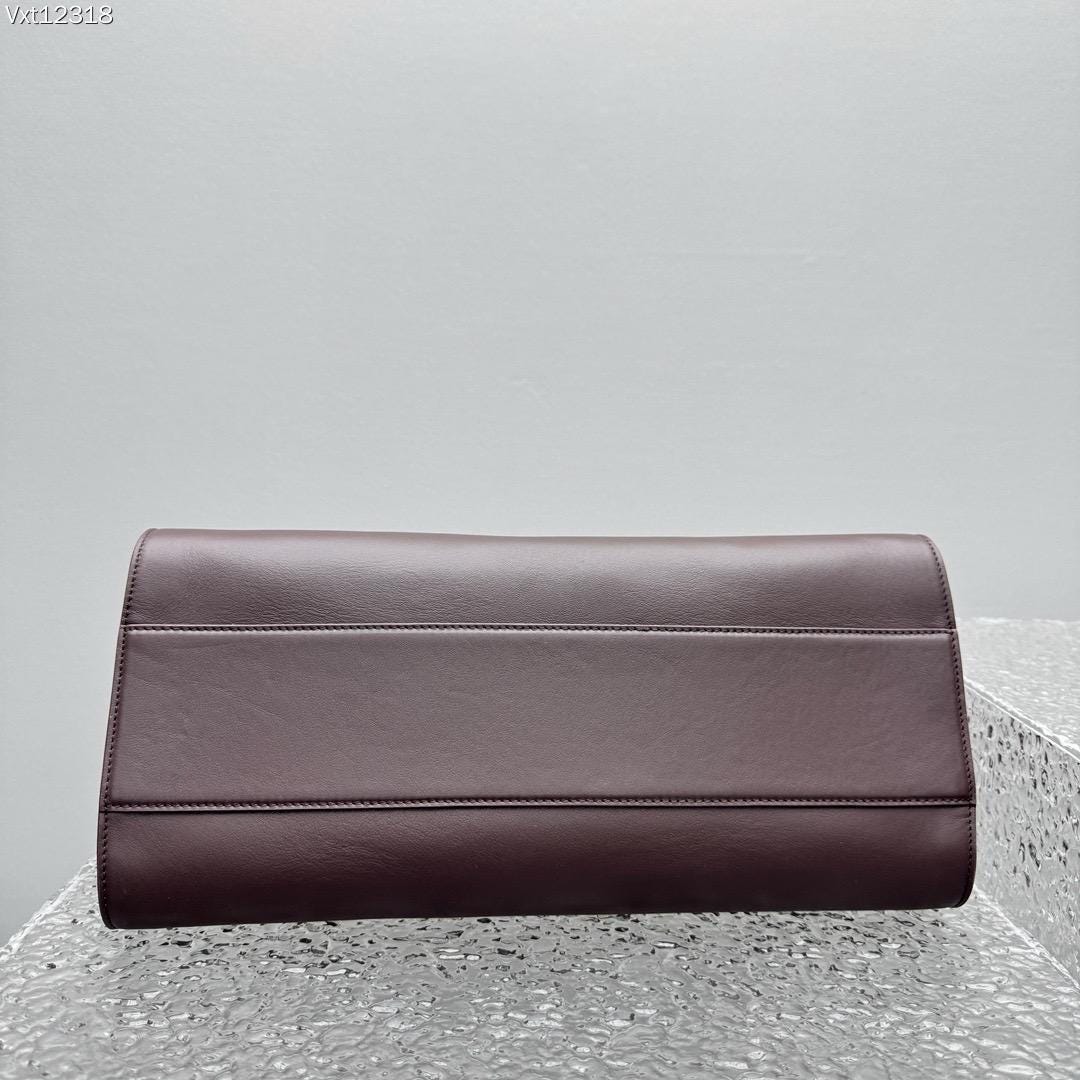 Genuine Leather Tote Bag Marlo 17 – Chocolate Smooth Napa Leather