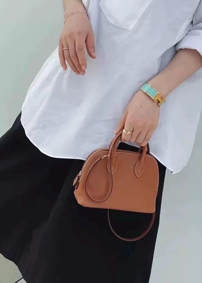 Mini Genuine Leather Bolide Bag 18cm