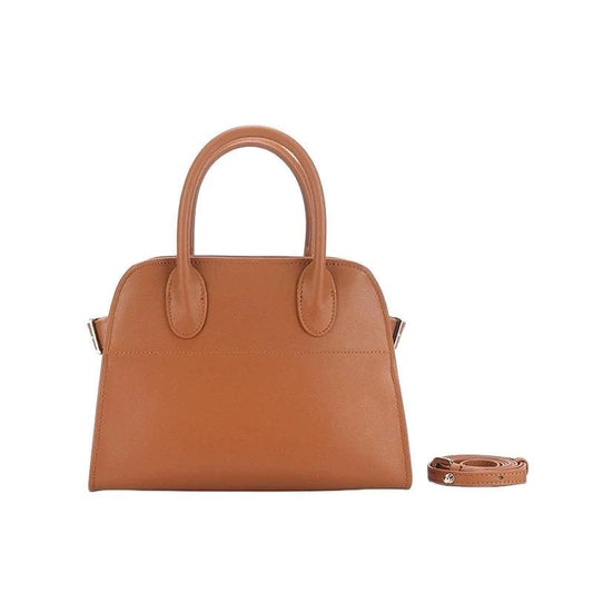 Genuine Togo Leather Margaux Small Saddle Leather Tote Shoulder Bag