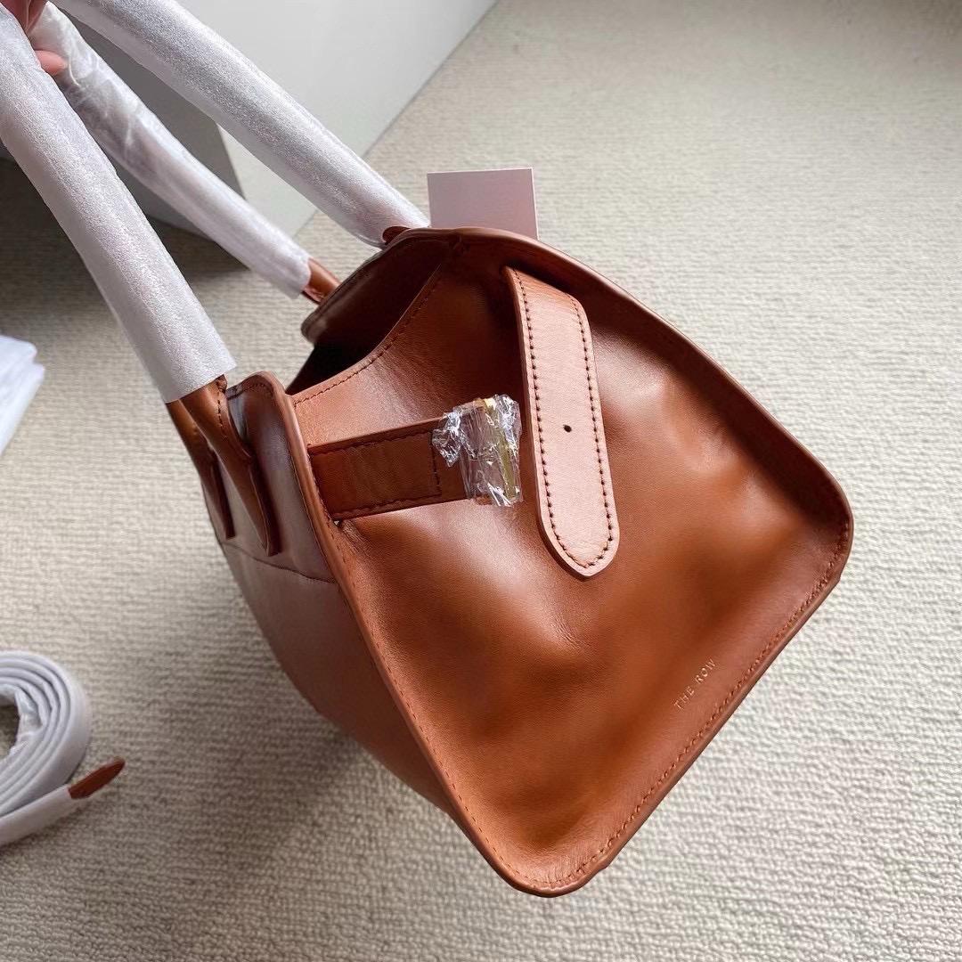 Genuine Togo Leather Margaux Small Saddle Leather Tote Shoulder Bag