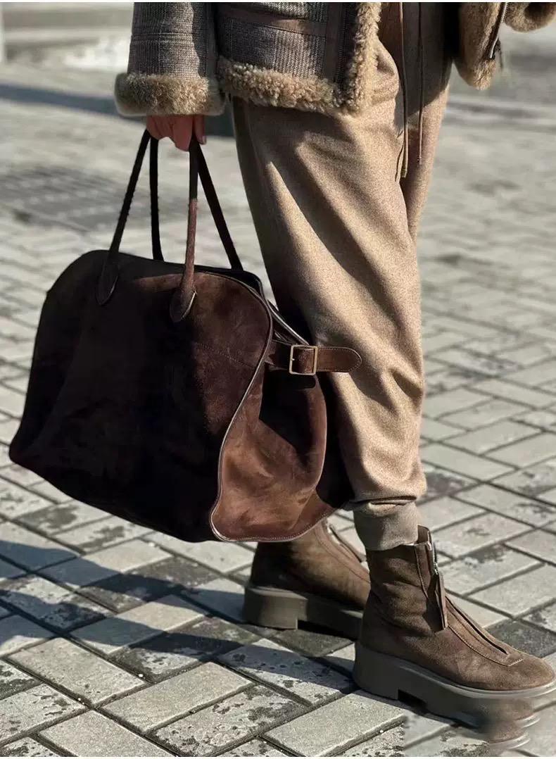 Women Genuine Leather Shoulder Bag Handbag Margaux 15 Large Leather Tote Bag Suede