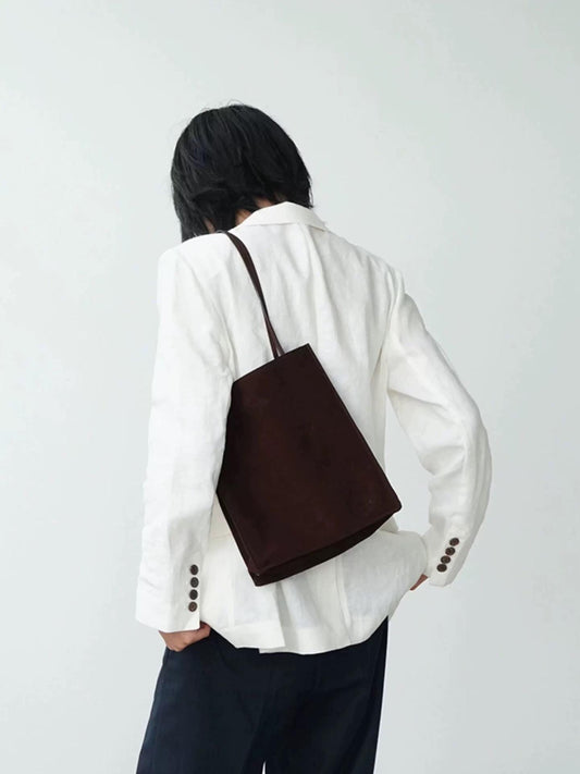 Lambskin To Go Tote – Lightweight Minimalist Shoulder & Handbag Brown