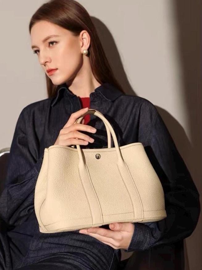 Mini Genuine Leather Garden Bag 30cm