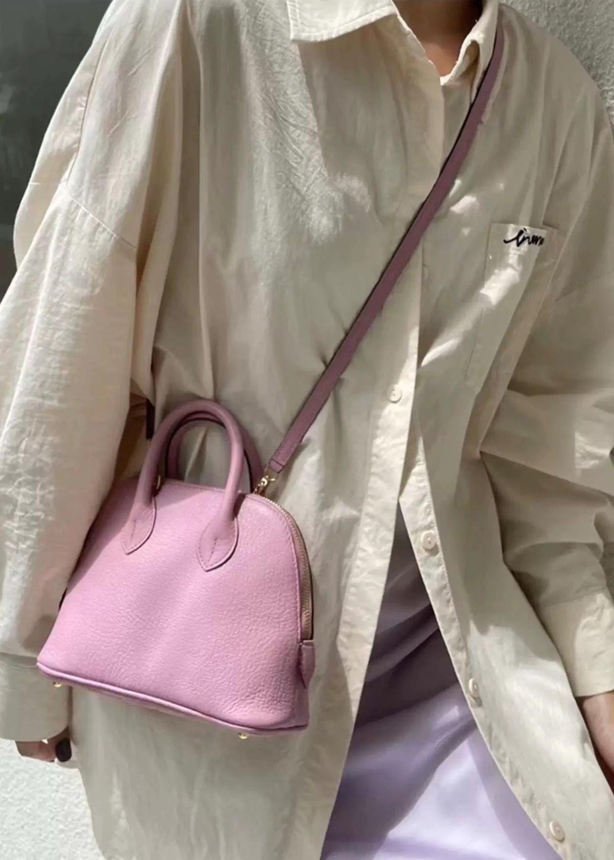 Mini Genuine Leather Bolide Bag 18cm