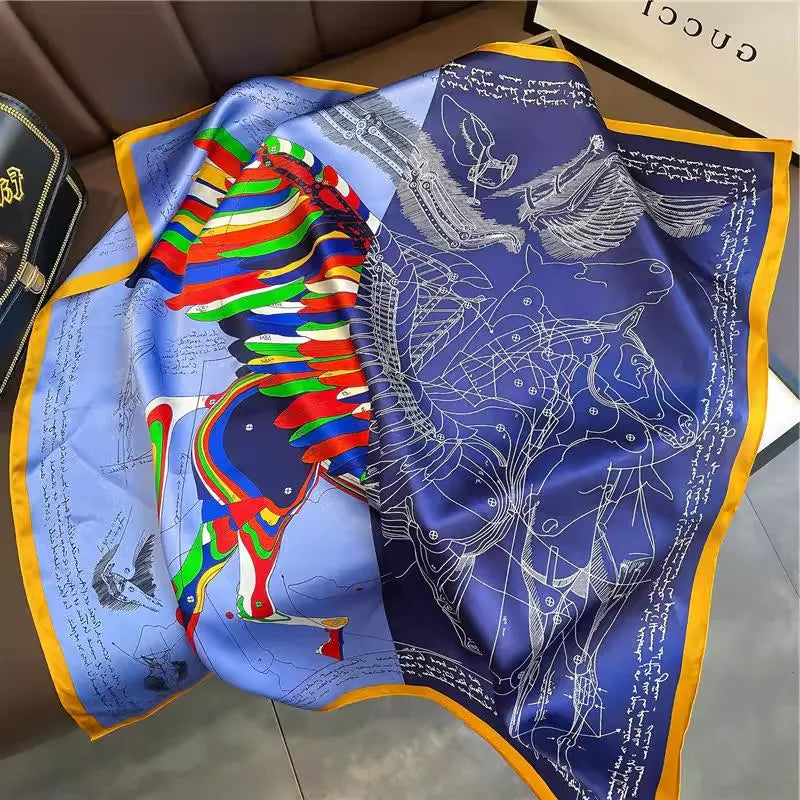 Pure Mulberry Silk Scarf – Lightweight 12 Momme Crepe, 70cm Square