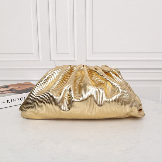 Large Pouch Clutch #9028 Gold Bark Embossed