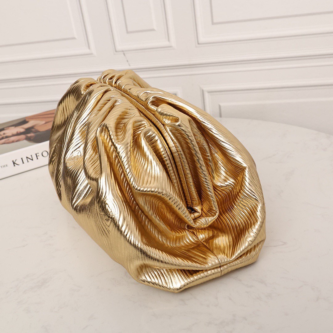 Large Pouch Clutch #9028 Gold Bark Embossed