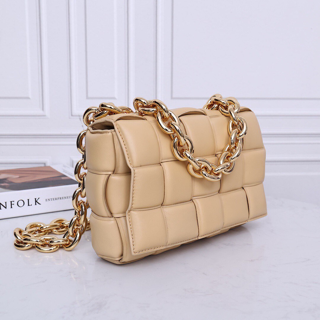 Padded Chain Cassette Bag #6631A Almond