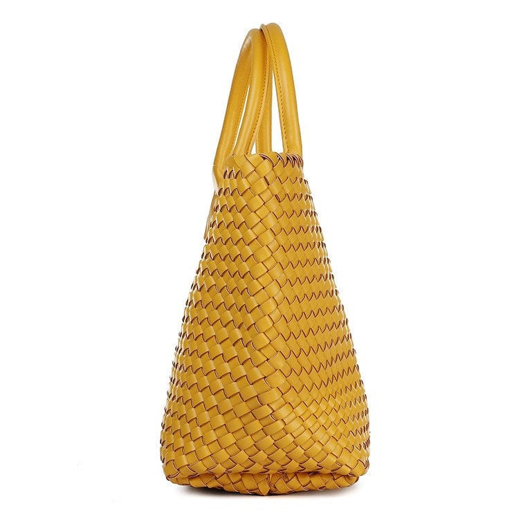 Intrecciato Basket Bag in Vegan Leather (PU)