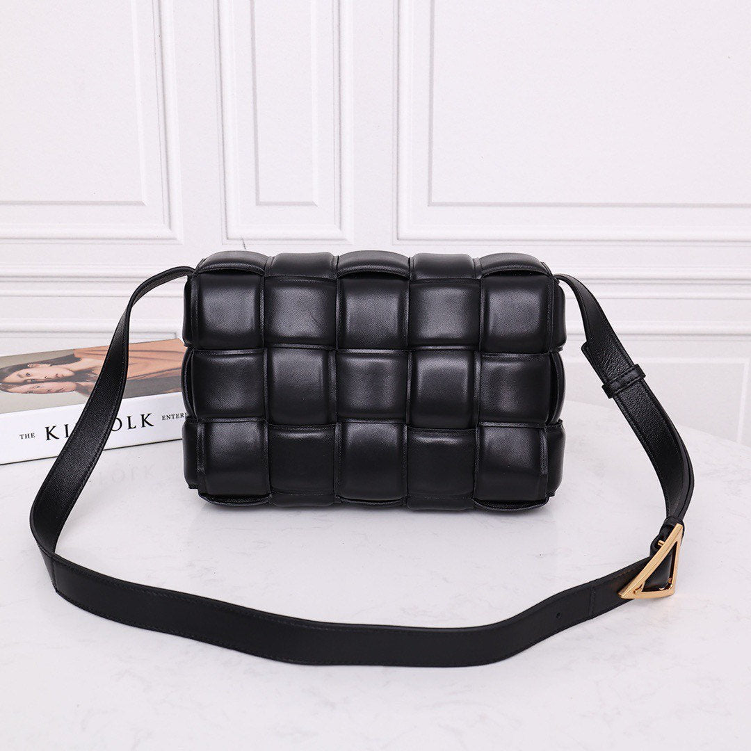 Padded Cassette Bag #6630A Black Gold Buckle