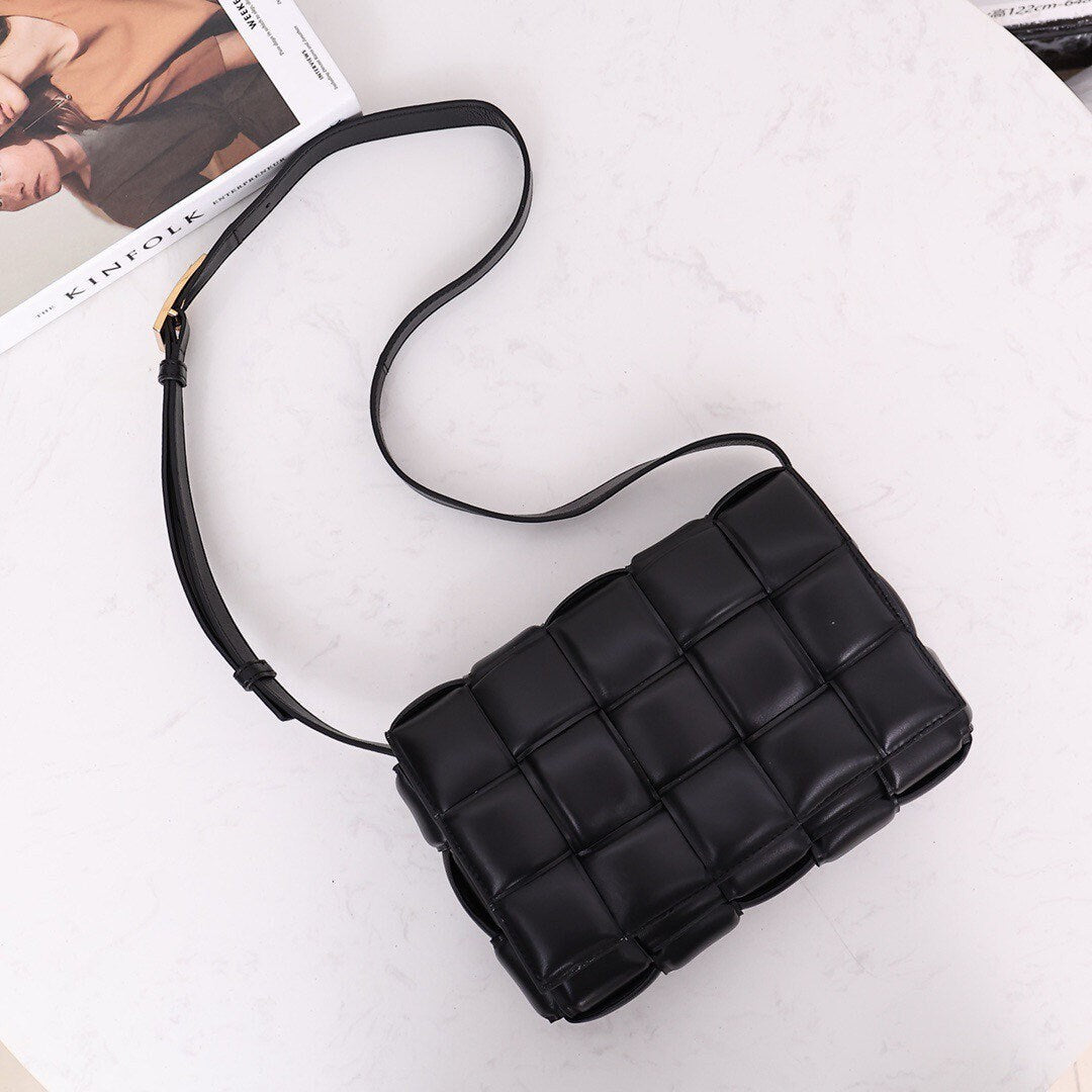 Padded Cassette Bag #6630A Black Gold Buckle