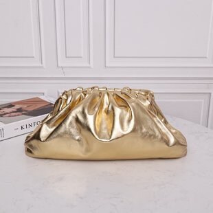 Large Pouch Clutch #9028 Gold Smooth