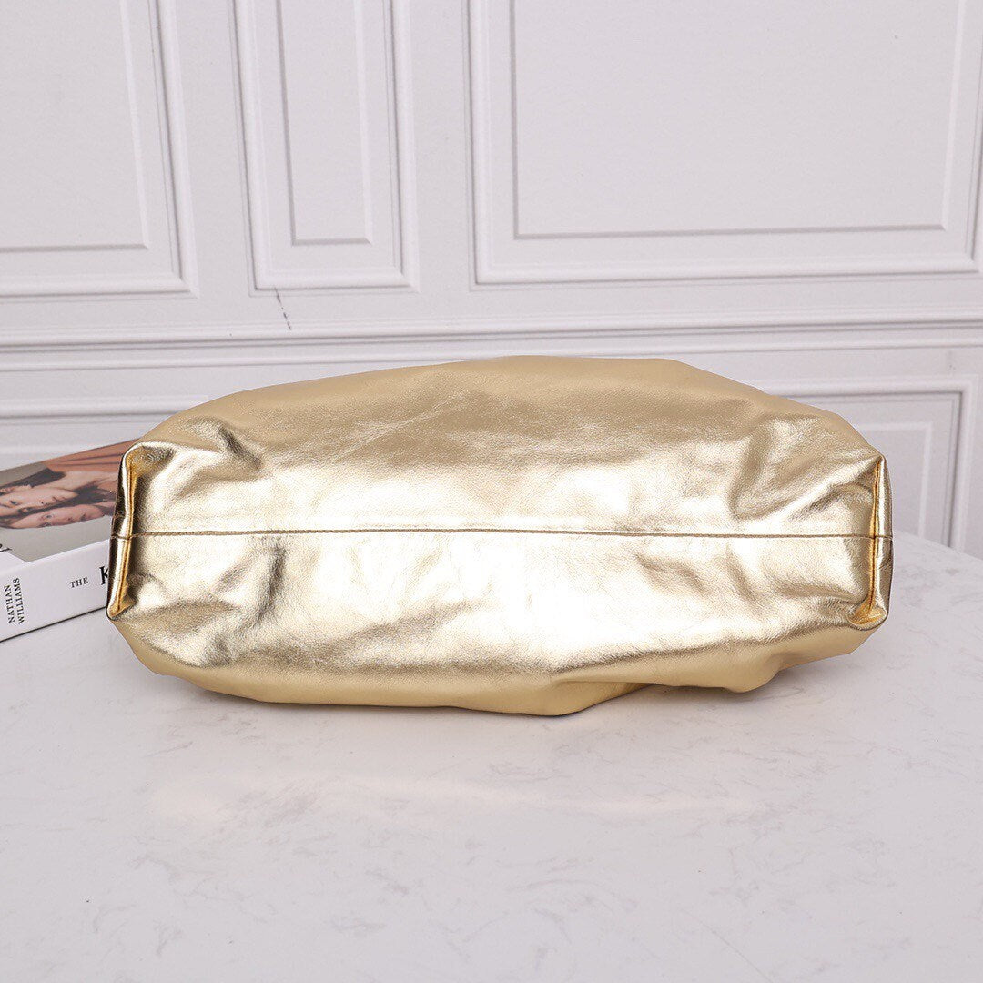 Large Pouch Clutch #9028 Gold Smooth