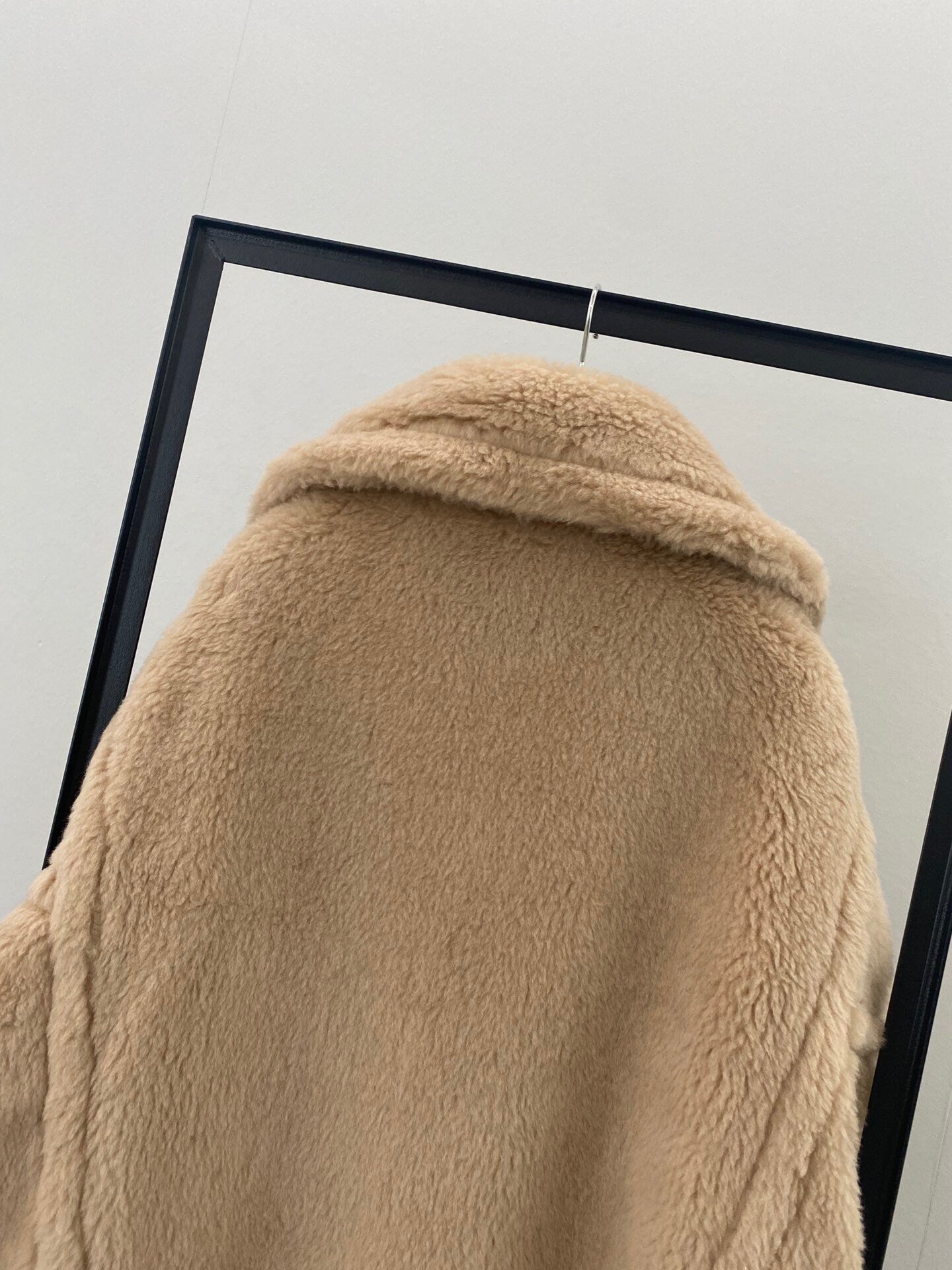 Wool Shearling Teddy Long Coat Loose fit oversized coat champagne